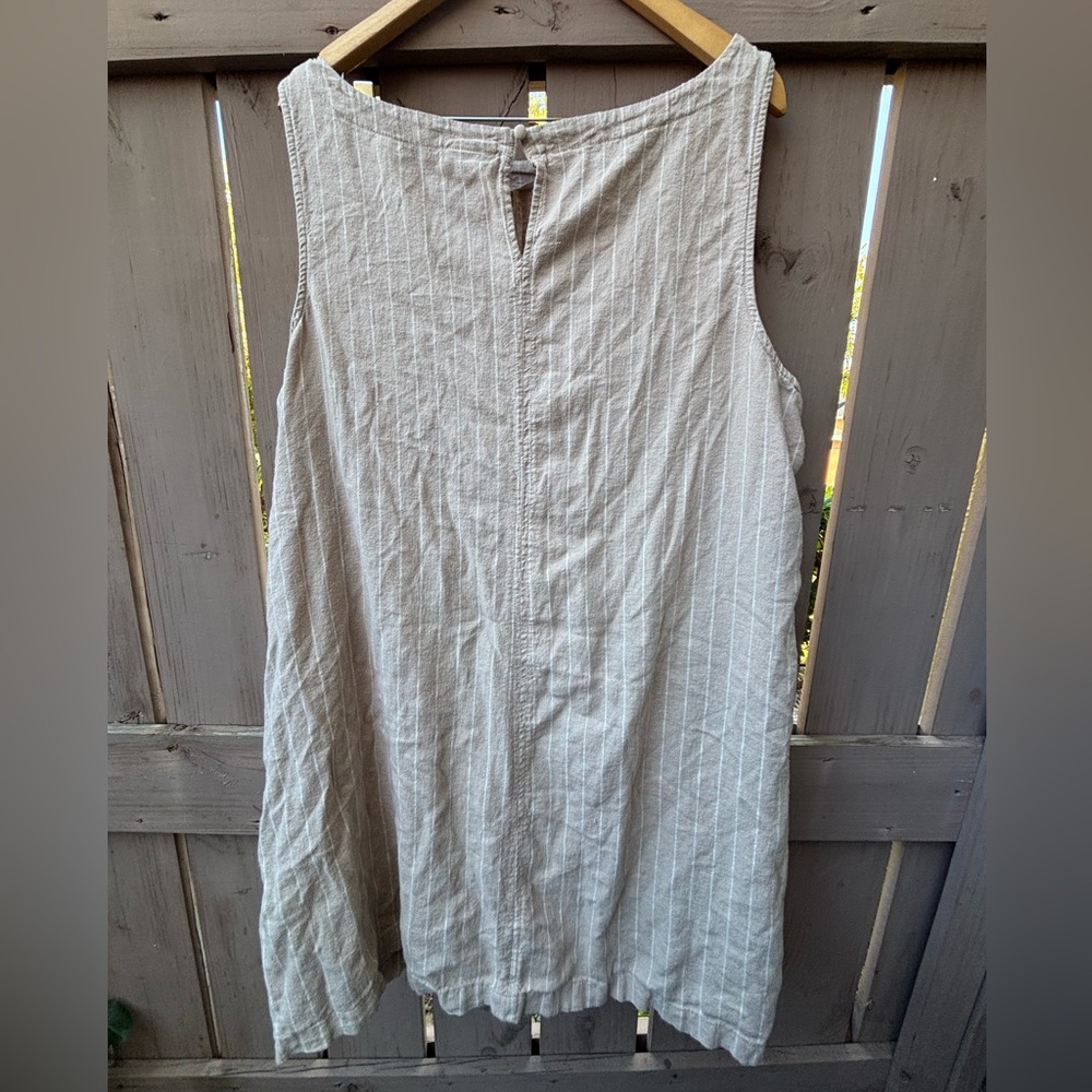 🎉NWOT🎉 Ava & Viv Sleeveless Beige Pinstripe Dress - Picture 7 of 10